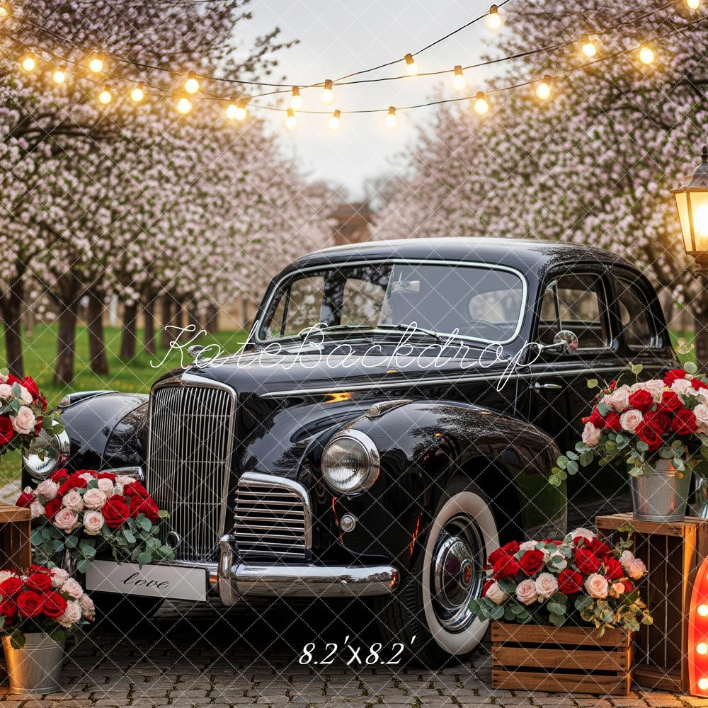 Kate Wedding Vintage Car Heart Lights Backdrop Designed by Patty Robert - Image 5