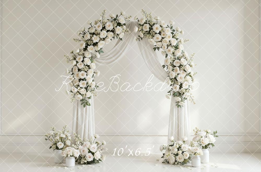 Kate Wedding White Roses Arch Drapes Backdrop Designed by Mini MakeBelieve - Image 4
