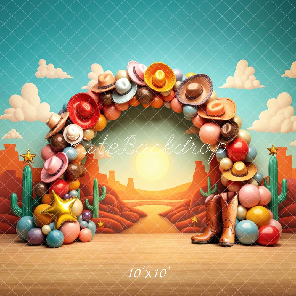 Kate Western Cowboy Hat Balloon Arch Desert Backdrop Designed by Laura Bybee - Image 7