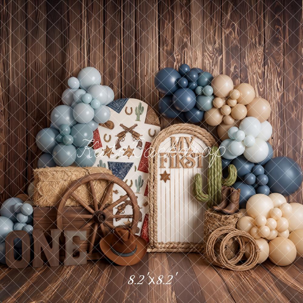 Kate Western Cowboy Hay Bales Balloons Backdrop Designed by Emetselch - Image 5