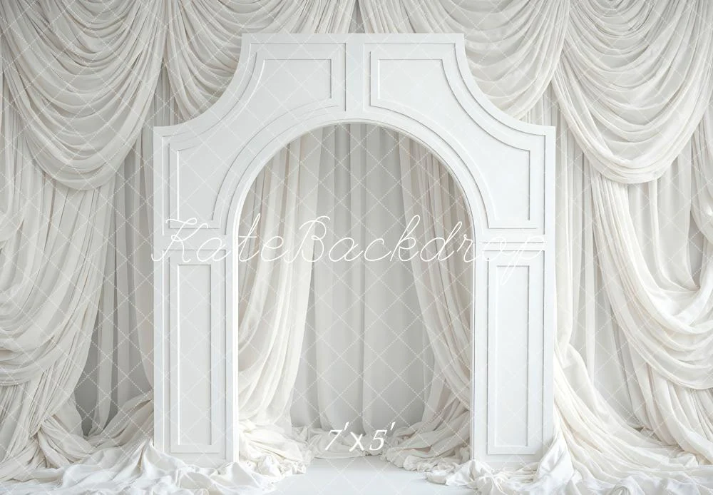 Kate White Arch Draped Backdrop Designed by Mini MakeBelieve