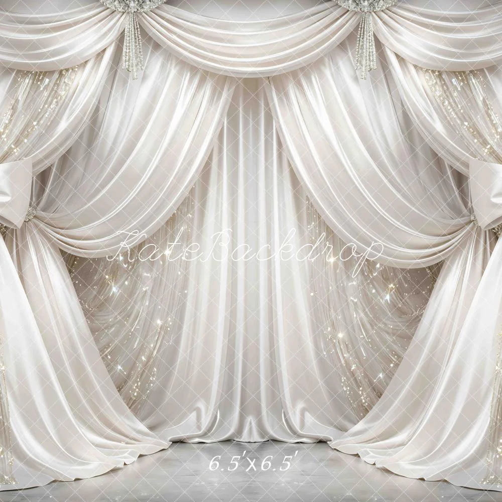 Kate White Drapes Bows Sparkle Backdrop Designed by Mini MakeBelieve - Image 2
