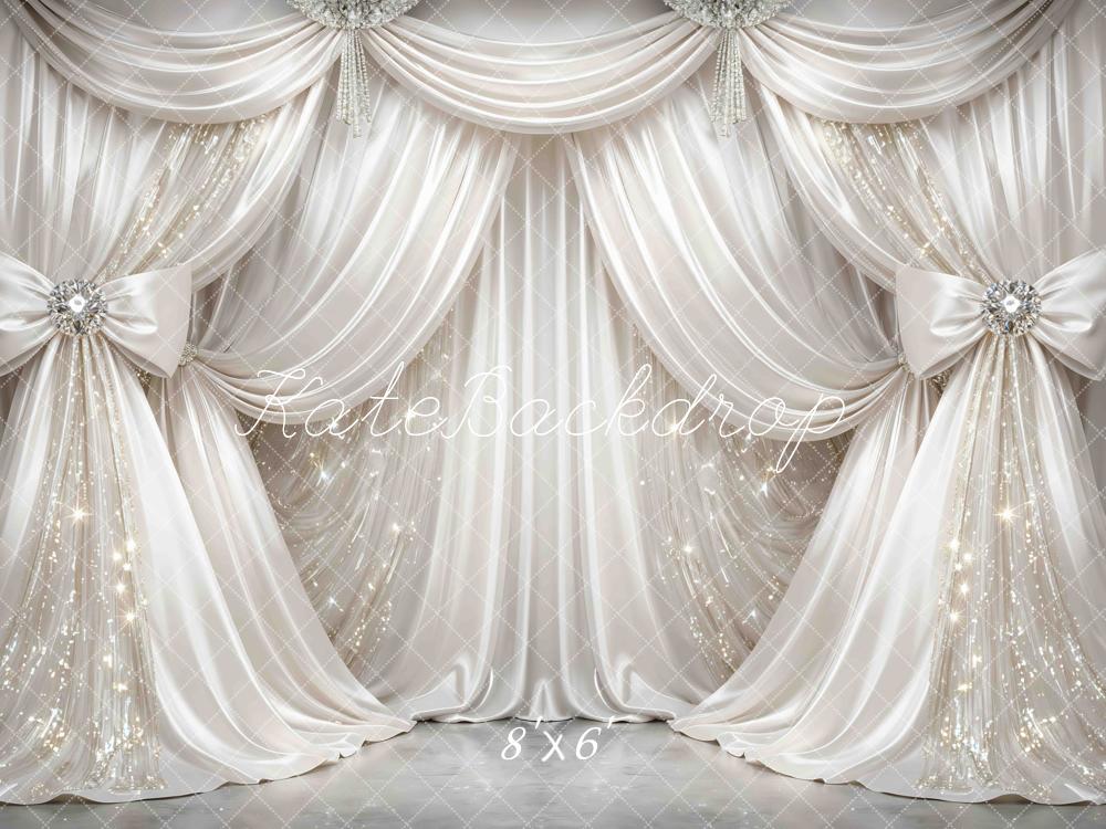 Kate White Drapes Bows Sparkle Backdrop Designed by Mini MakeBelieve - Image 3