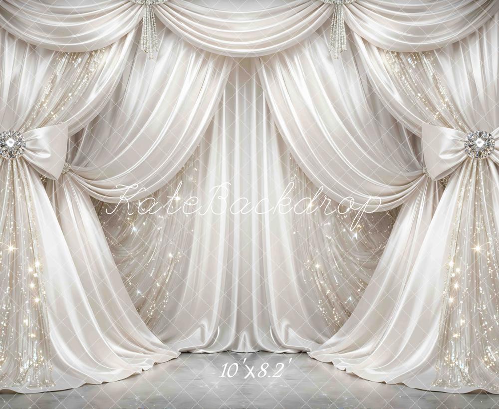 Kate White Drapes Bows Sparkle Backdrop Designed by Mini MakeBelieve - Image 6