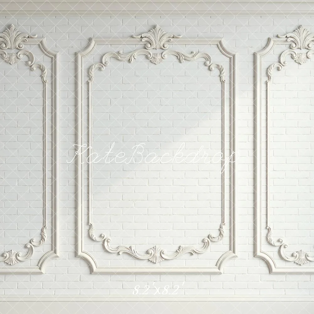 Kate White Ornate Moulding Brick Wall Backdrop Designed by Mini MakeBelieve - Image 5