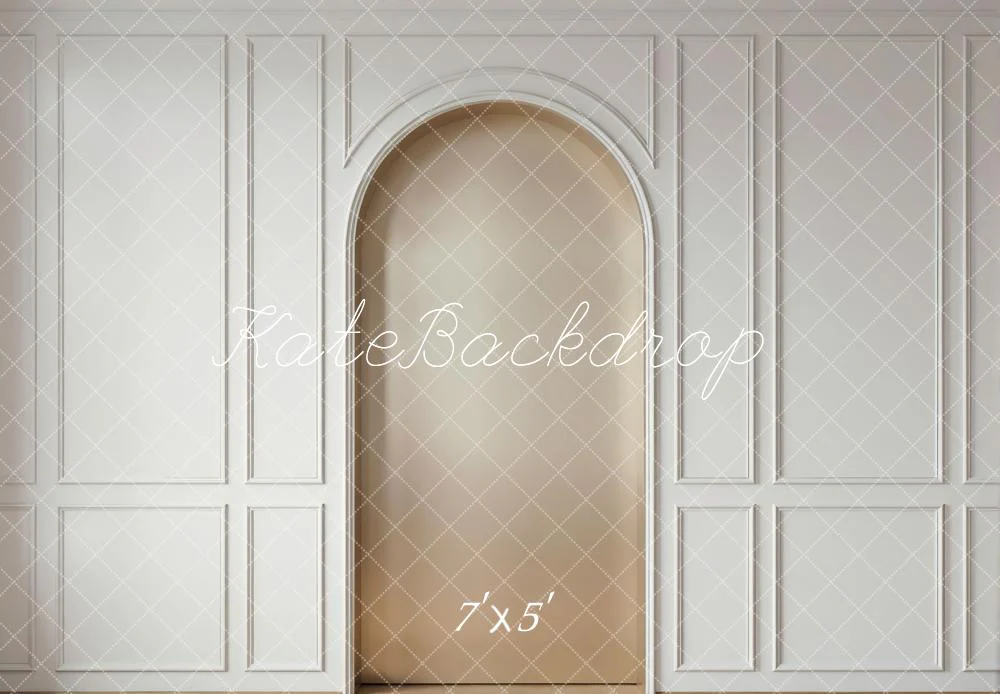 Kate White Panelled Wall Archway Backdrop Designed by Mini MakeBelieve