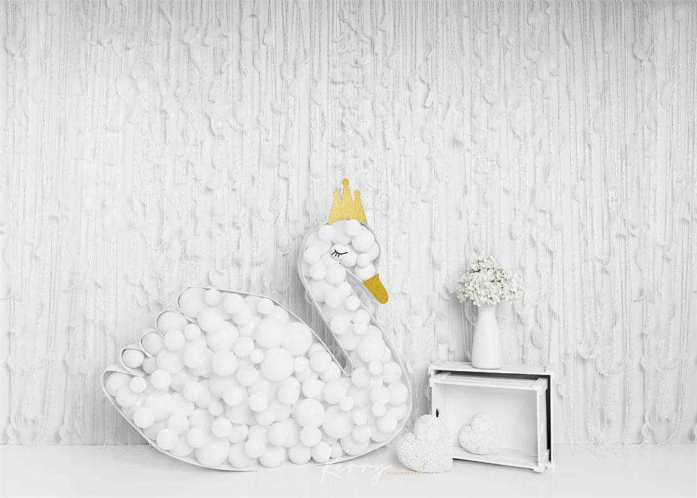Kate White Swan Princess Balloons Backdrop Designed by Kerry Anderson