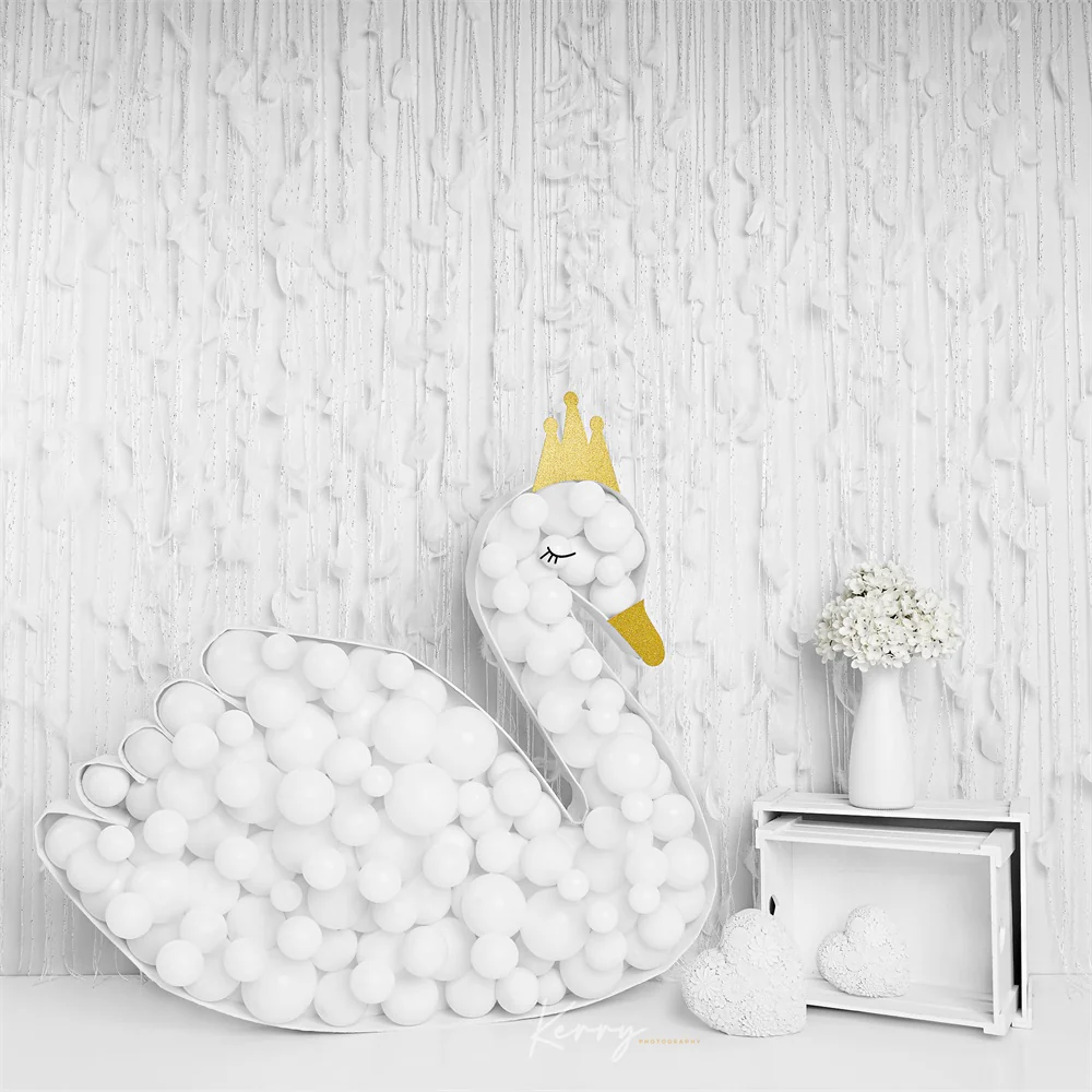 Kate White Swan Princess Balloons Backdrop Designed by Kerry Anderson - Image 2
