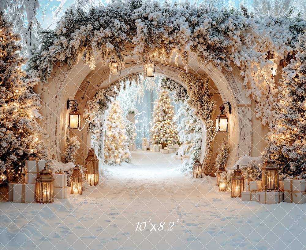 Kate Winter Arch Snow Christmas Trees Backdrop Designed by Emetselch - Image 4