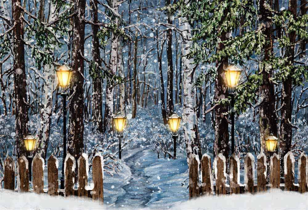 Kate Winter Christmas Snowy Backdrop Designed by Chain Photography