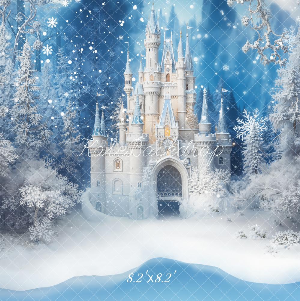 Kate Winter Fantasy Castle Snowy Forest Backdrop Designed by Emetselch - Image 5