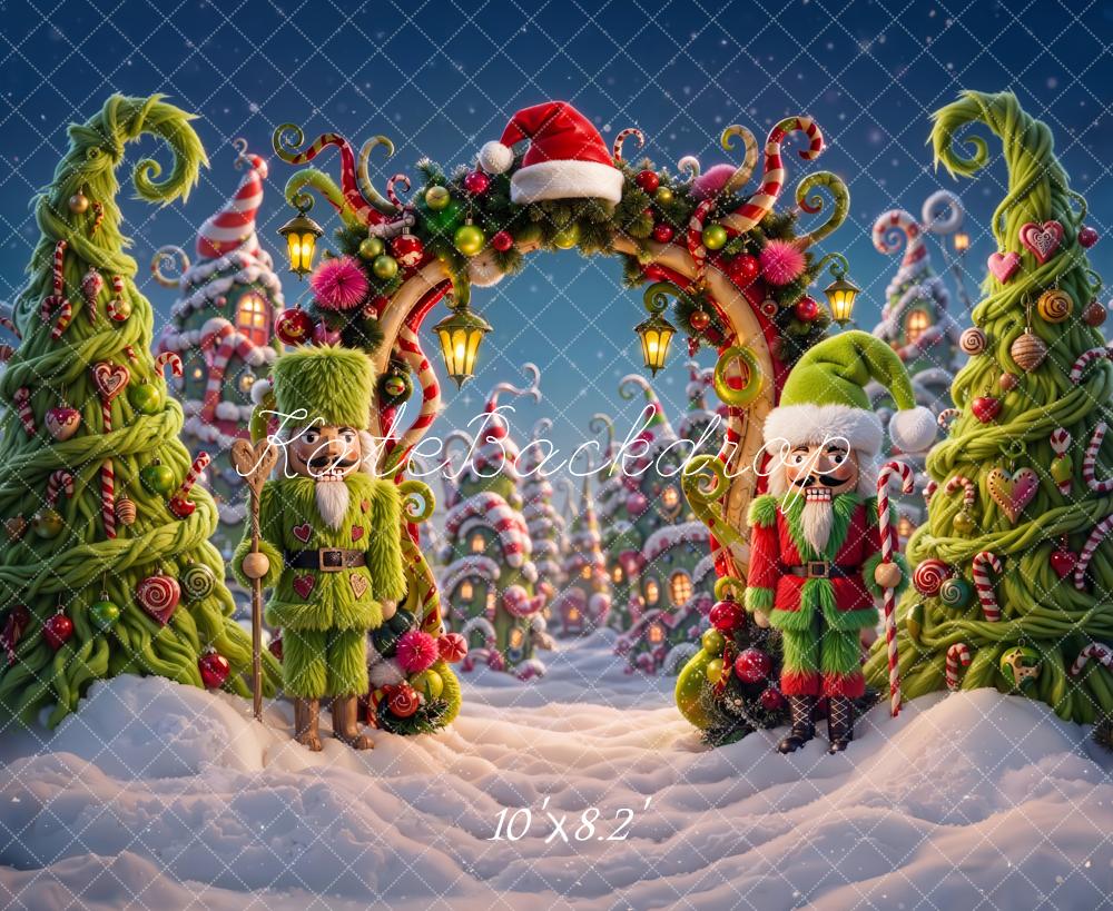 Kate Christmas Archway Nutcrackers Candy Trees Backdrop Designed by Emetselch - Image 6
