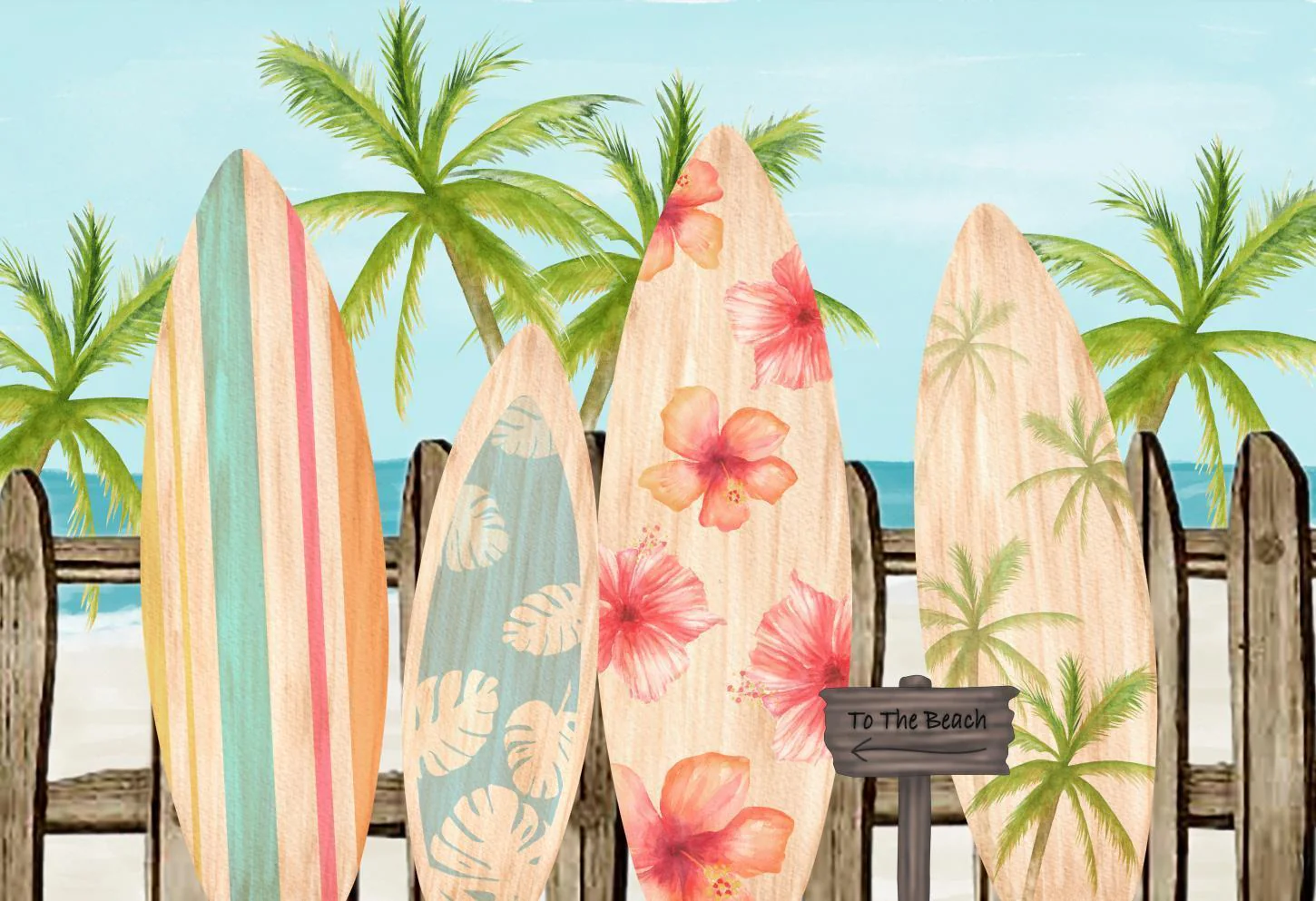 Kate Surfboards Summer Children Backdrop Designed by Megan Leigh Photography
